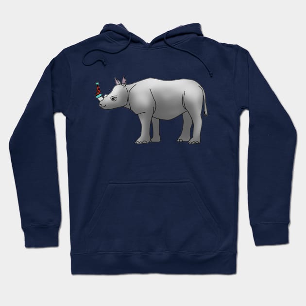 Party Rhino Hoodie by strikingtherainwing